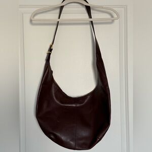 Dark Brown Leather Shoulder Bag